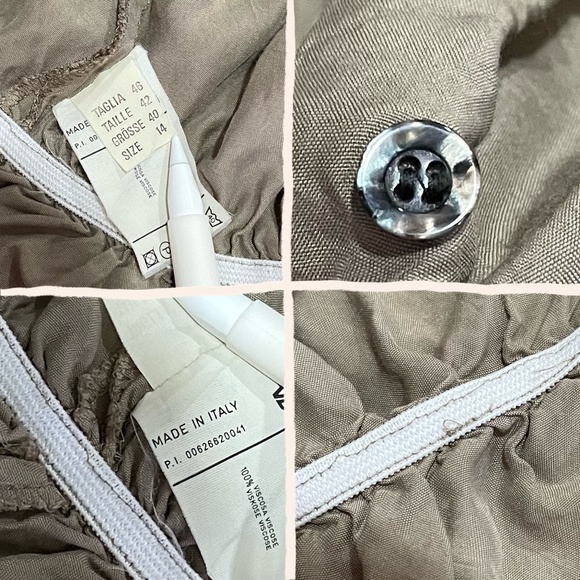 Vintage brown short sleeve drop shoulder blouse w/ elasticated waist. - Picture 4 of 4